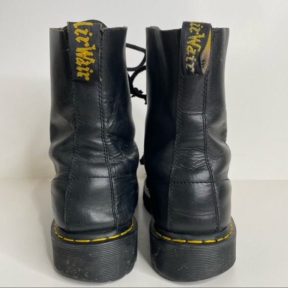 Dr Martens 10966 Steel Toe Cap Combat Boots Black Leather 10 Eye Lace Up Punk 11 - Picture 10 of 16